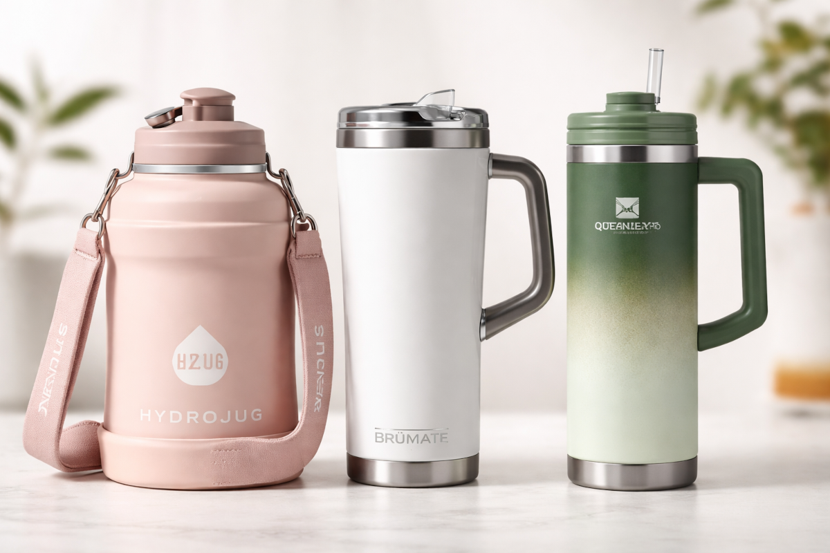 HydroJug Traveler vs BrüMate Era vs Stanley ProTour (side-by-side)