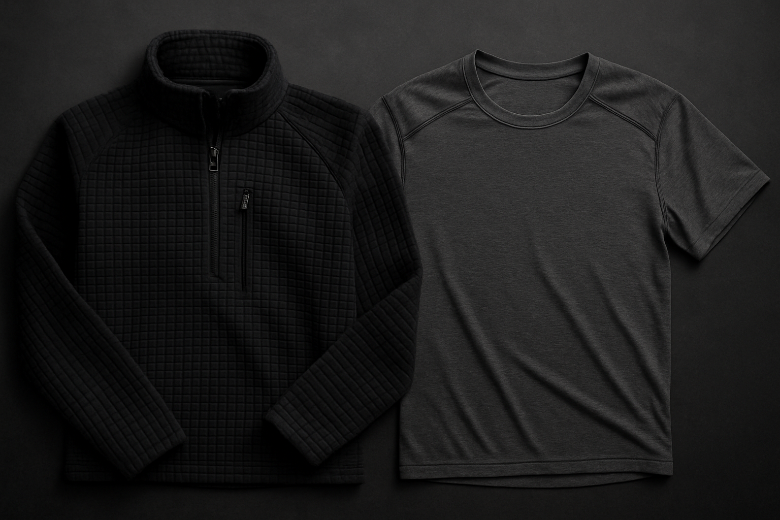 Grid fleece on slate